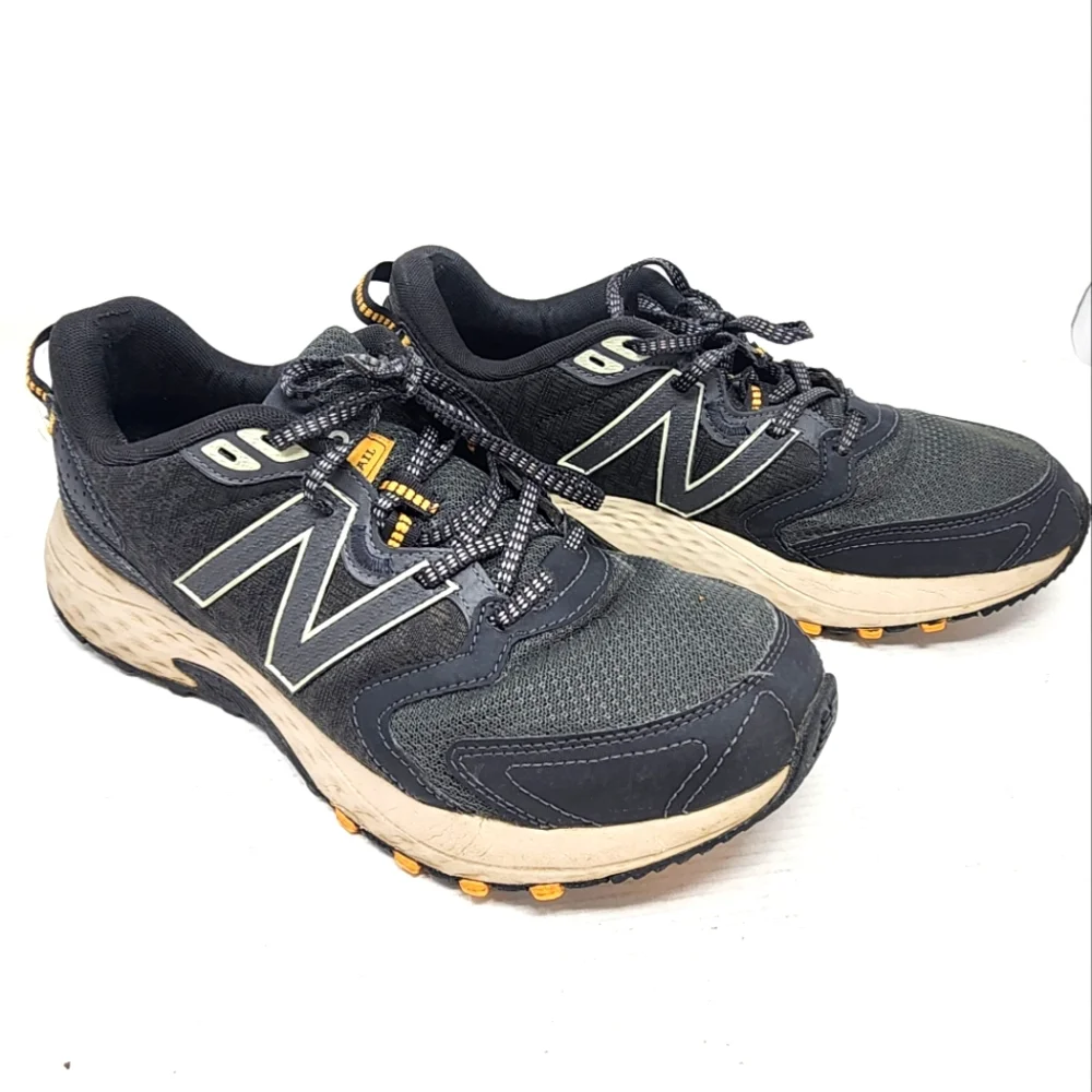 New Balance 410v7 Mens Trail Running Shoes Black Yellow Rugged Outdoor Shoes 9.5